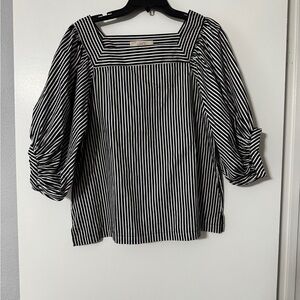 The Loft Black and White Striped Women's Top
